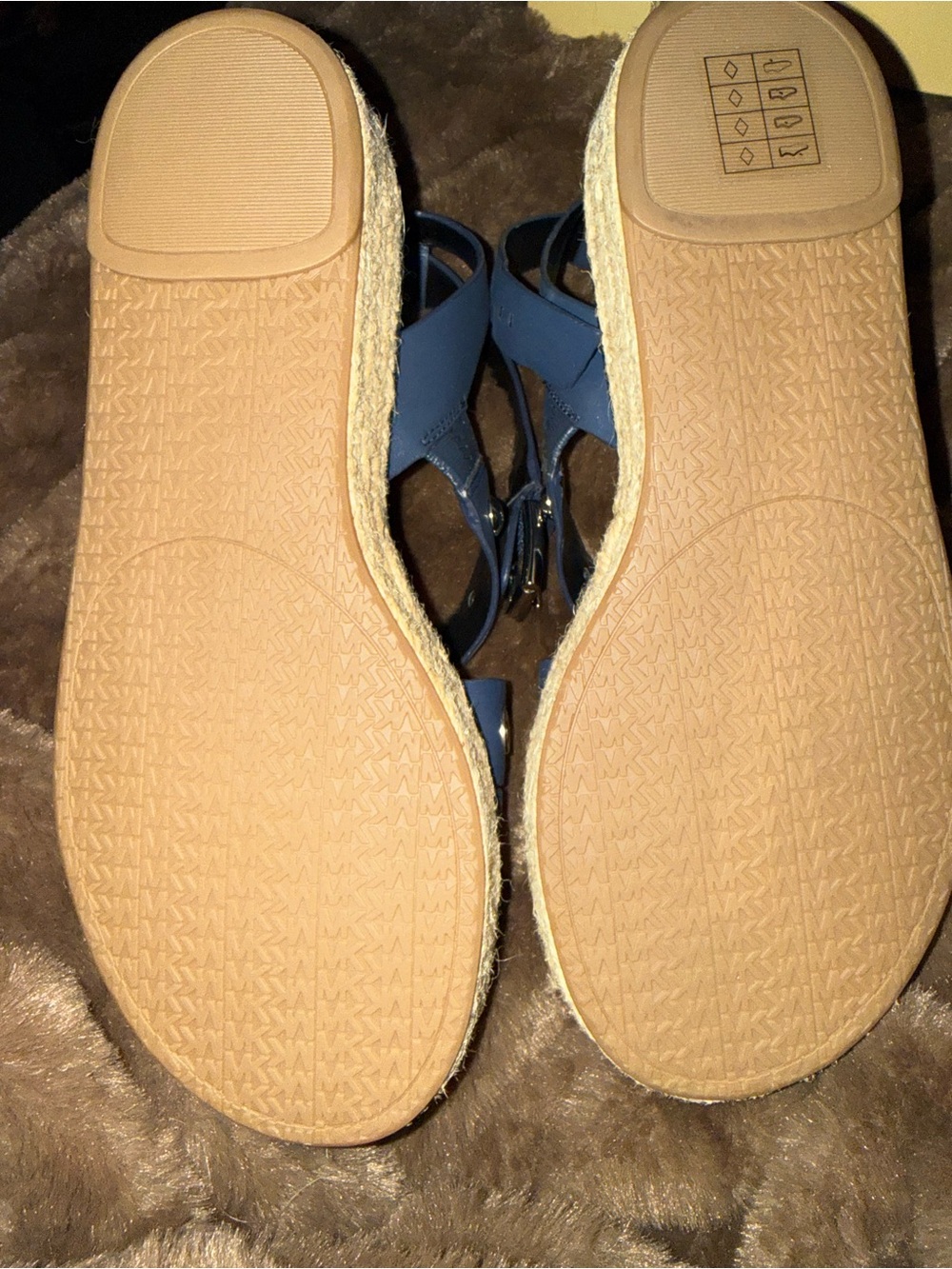 Michael Kors Navy Blue Studded Leather Sandals - Picture 4 of 6